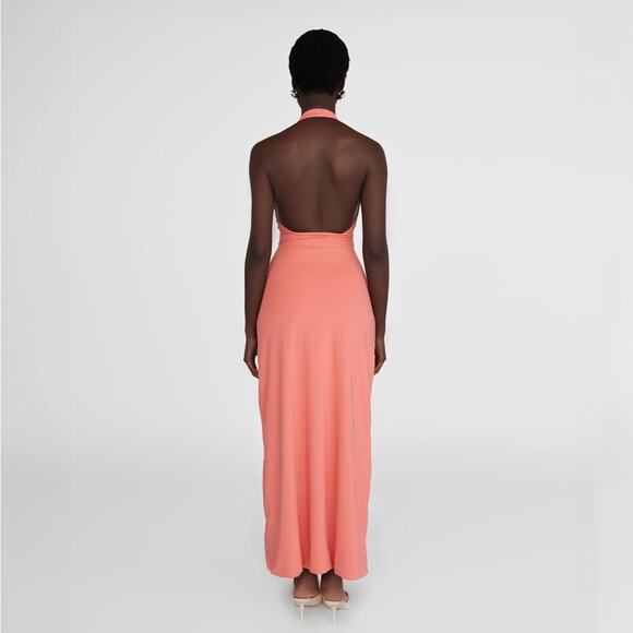 MAYGEL CORONEL Vaupes Dress in Tropical Pink Coral Halter Maxi Dress - Picture 7 of 13